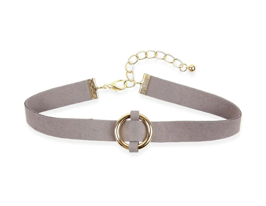 Ring Choker Necklace Gray