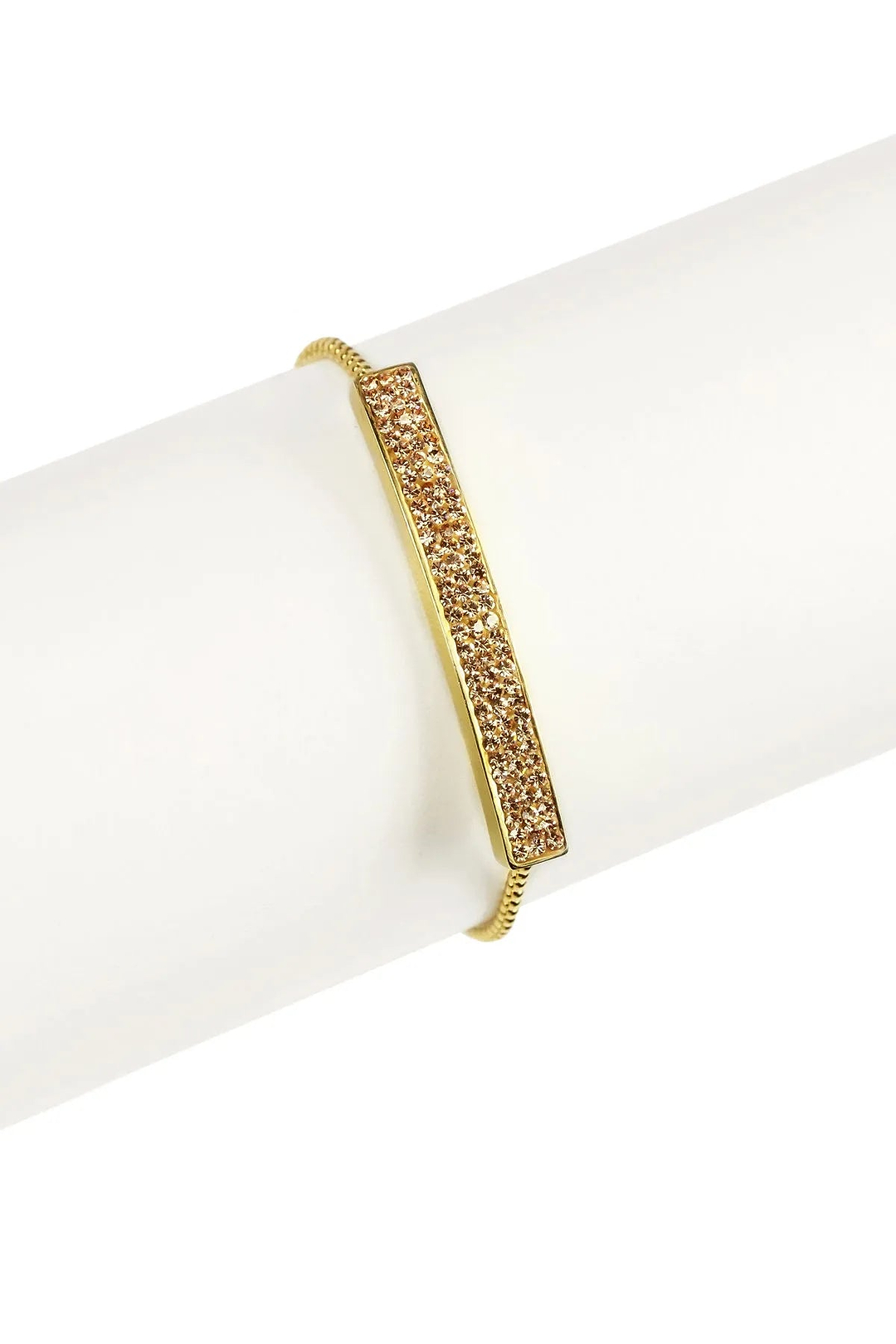Dainty Crystal Bar Bracelet Gold