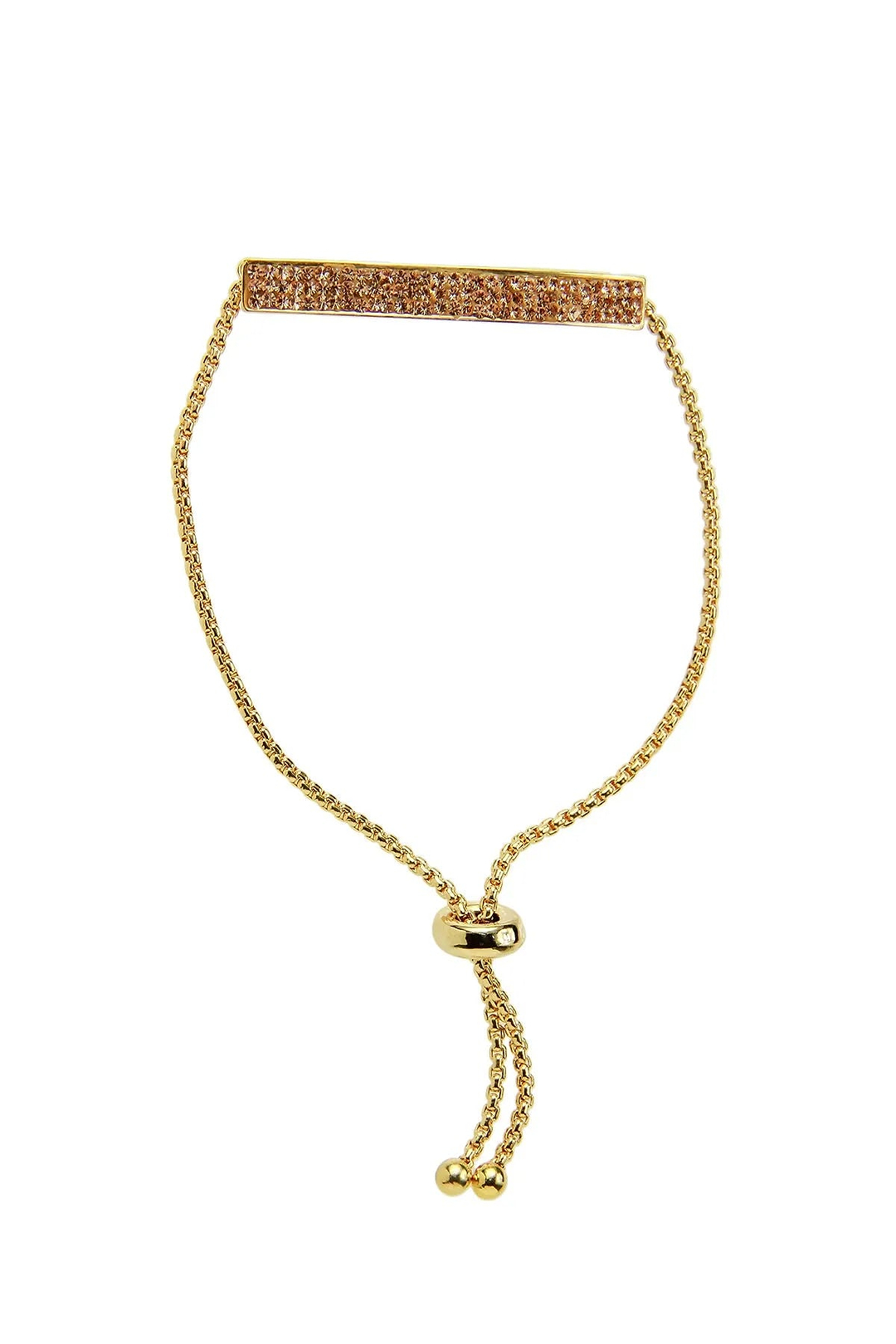 Dainty Crystal Bar Bracelet Gold