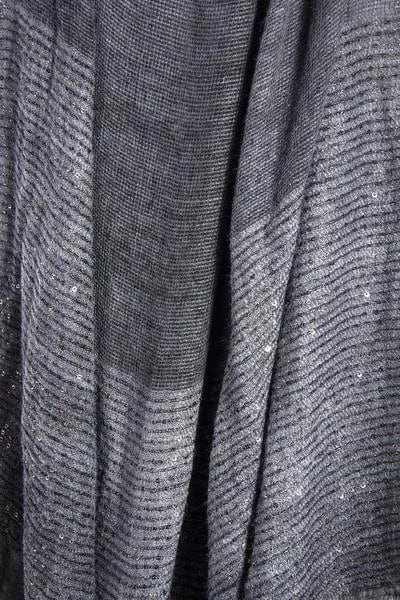 Sequin Oversized Scarf - Gunmetal