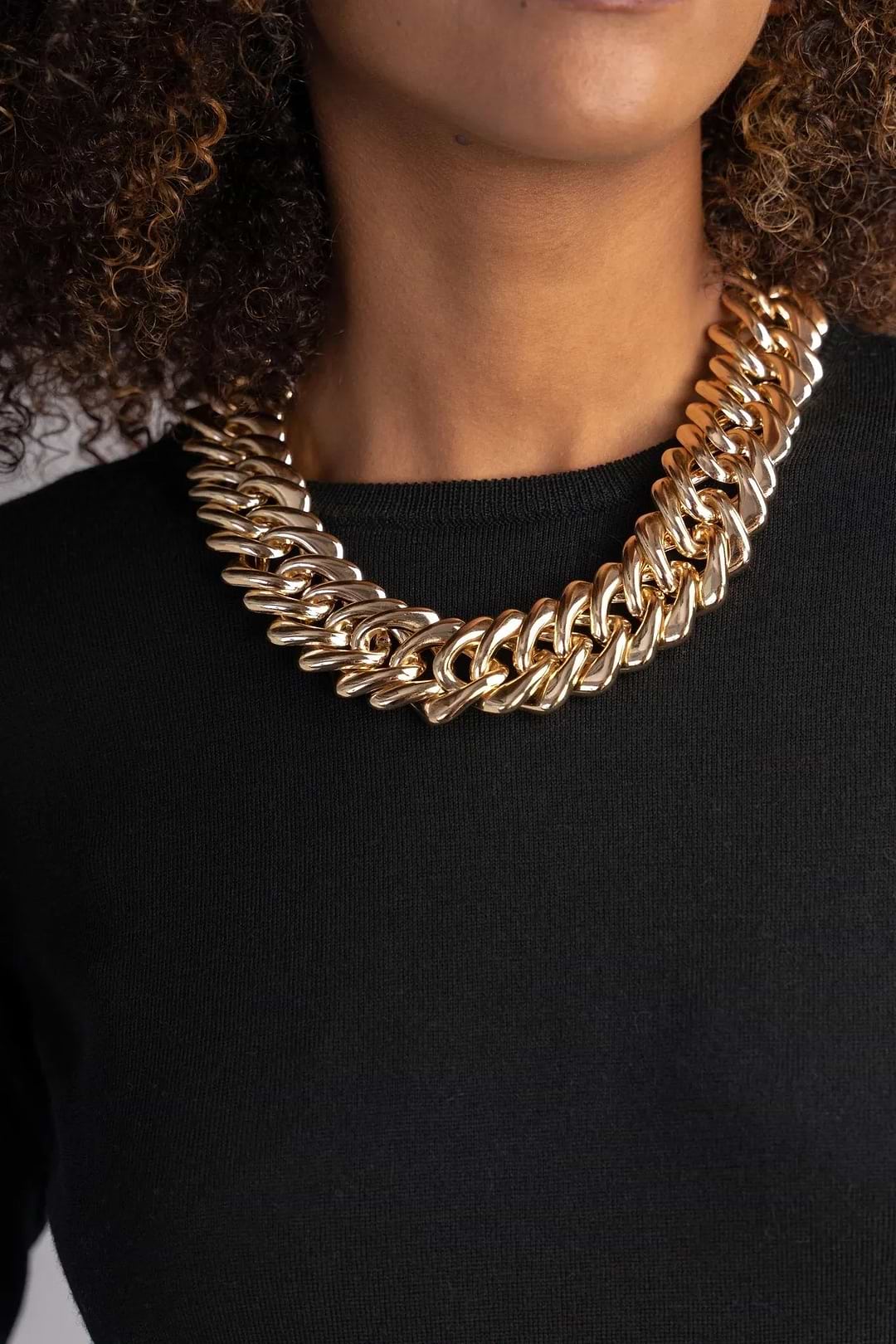 Chunky Gold Chain Statement Necklace - Gold