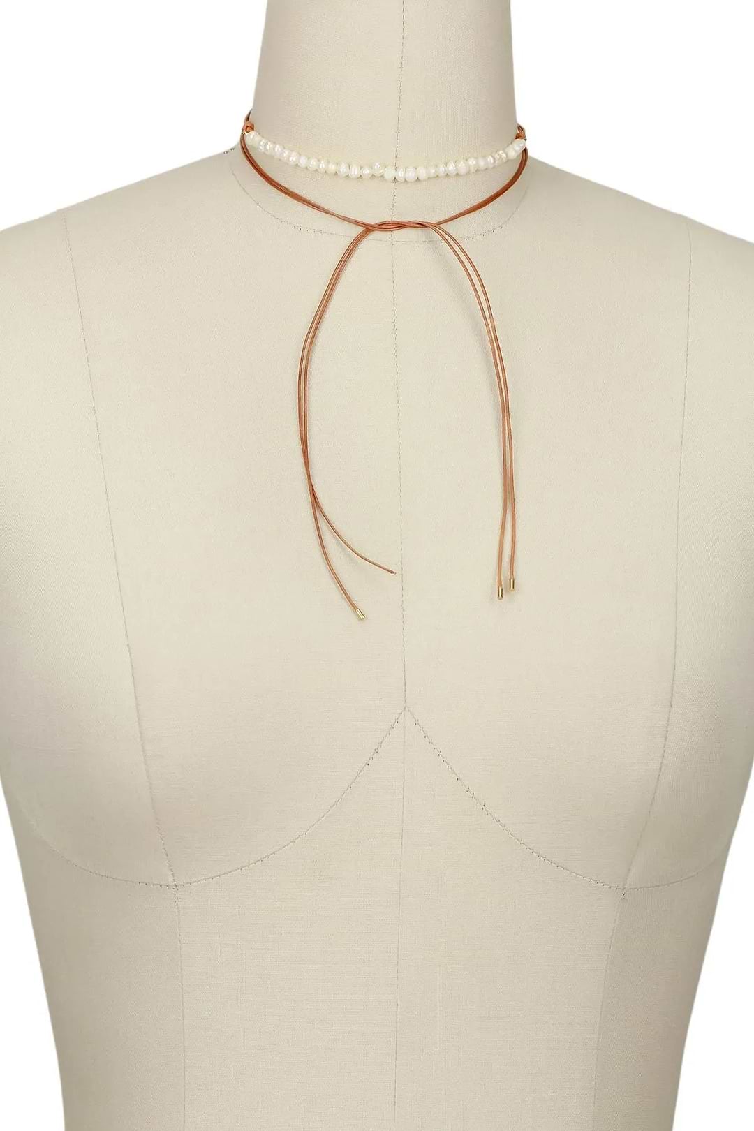 Pearl Choker Necklace Coral