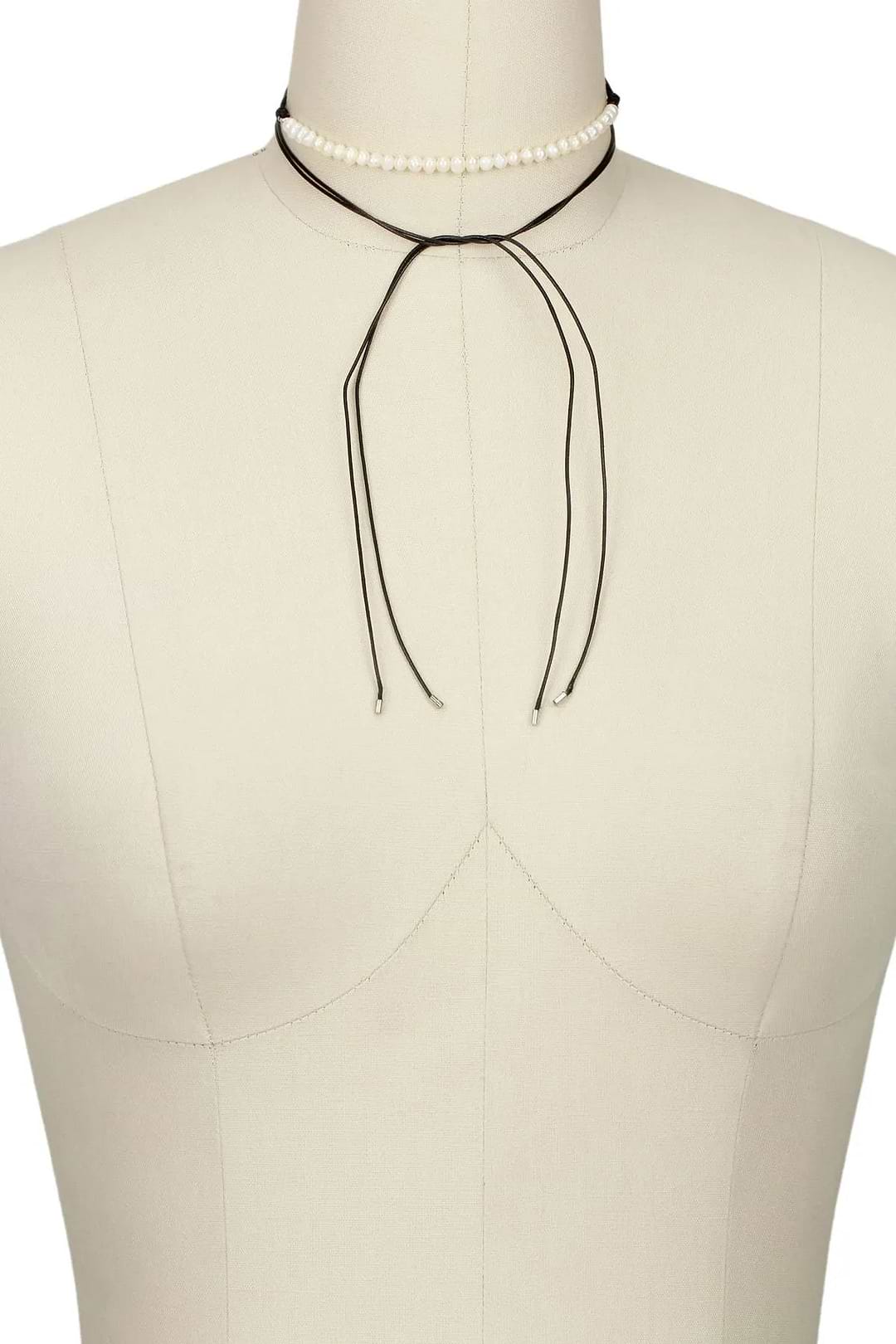 Pearl Choker Necklace Black