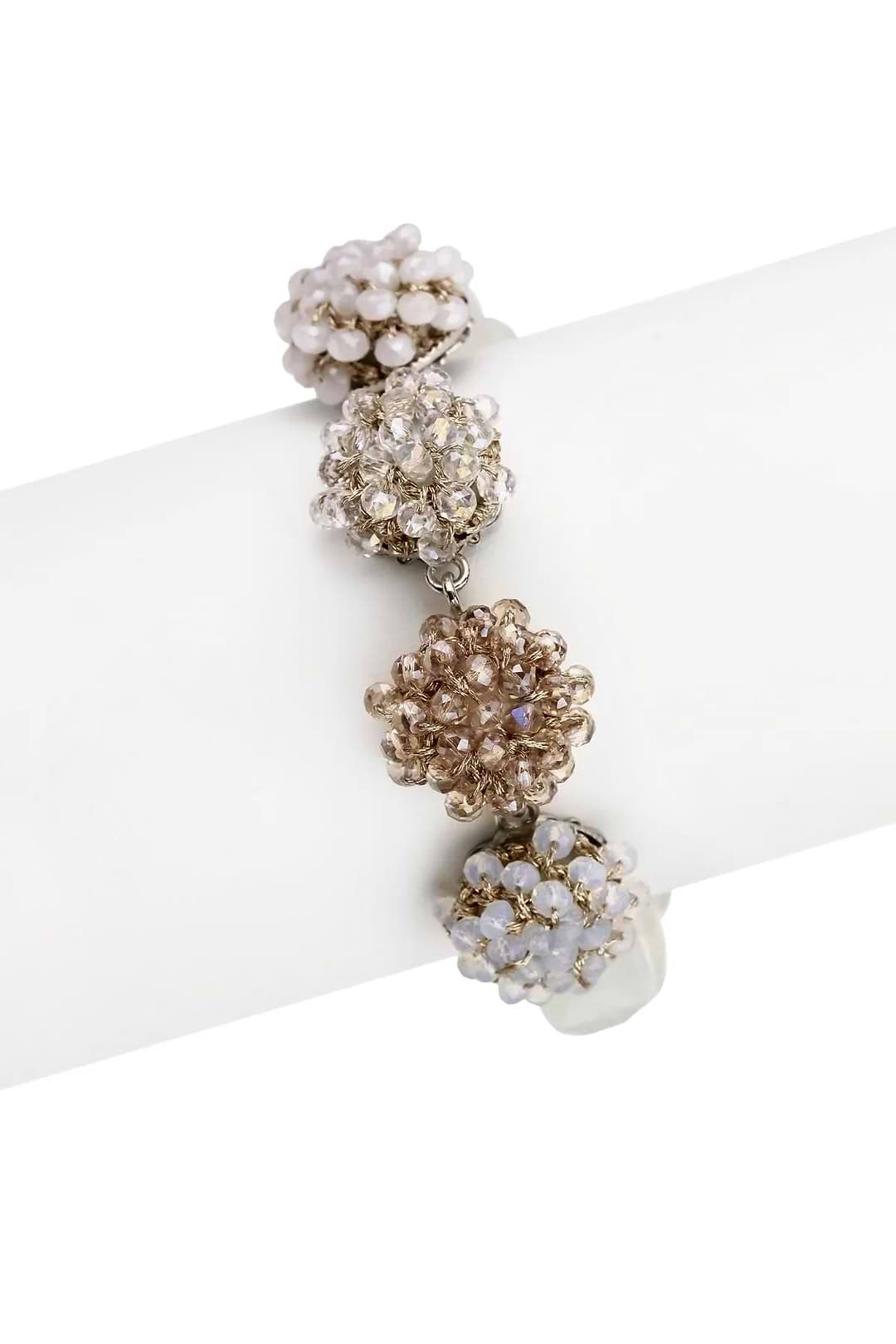 Clear Cluster Bracelet White