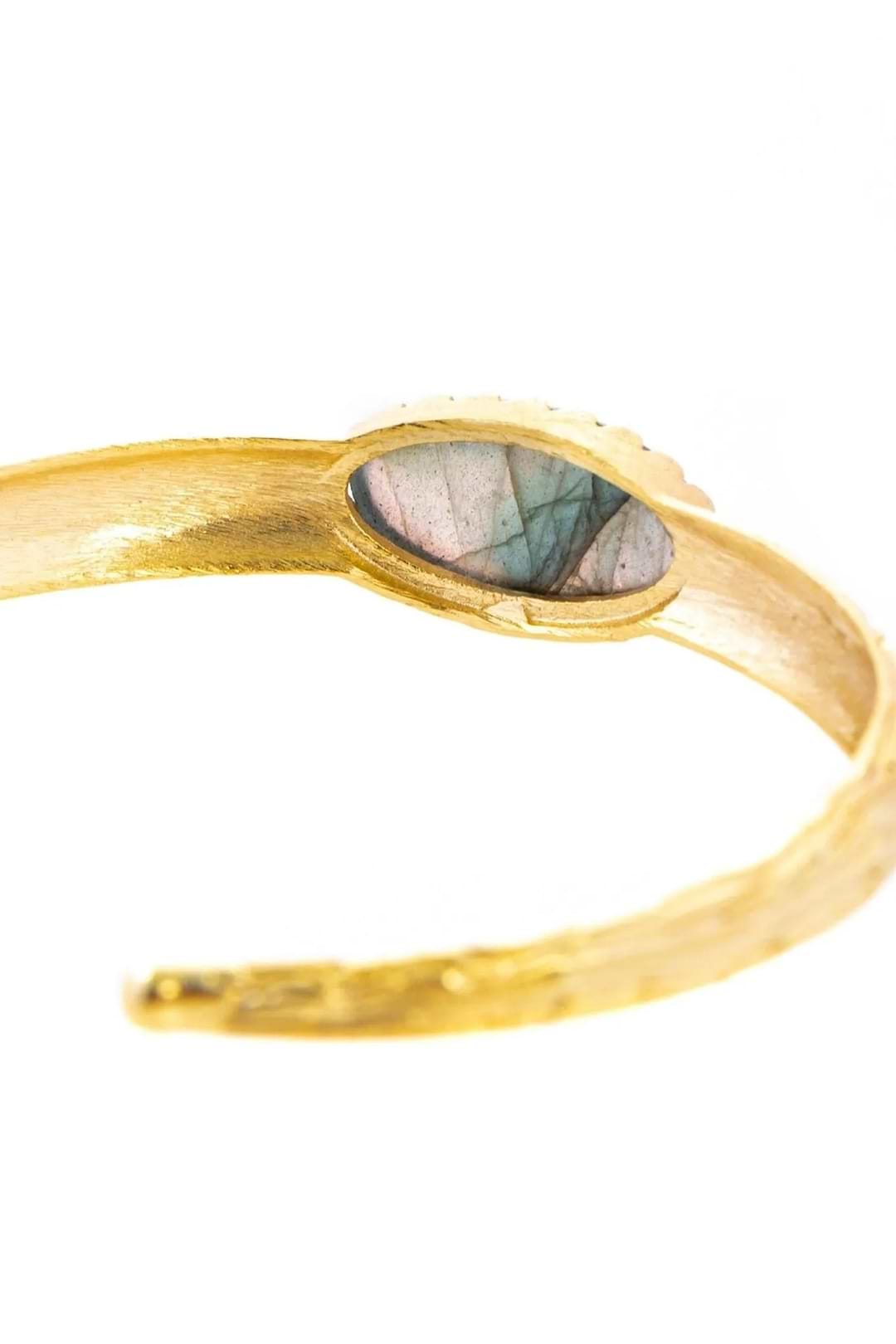 Gemstone Cuff Bracelet Light Grey