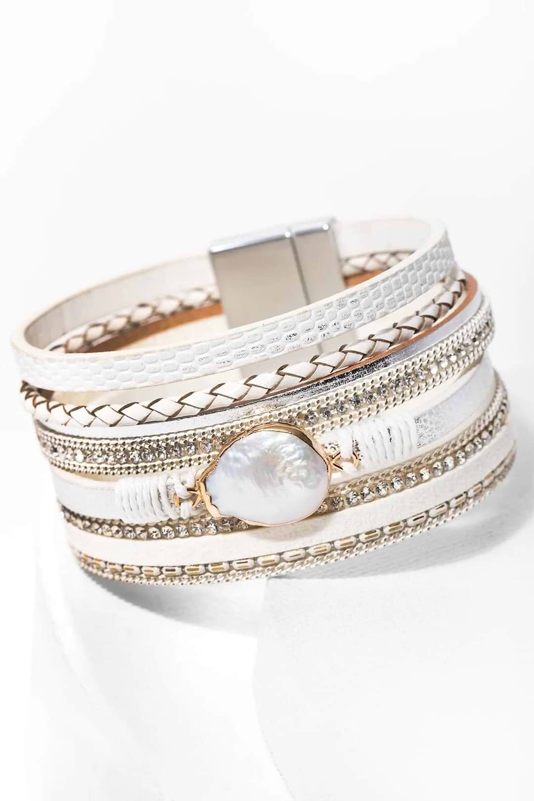 Santorini Pearl Bracelet - White