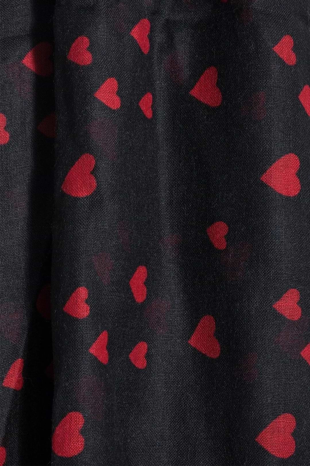Wool Heart Scarf - Black