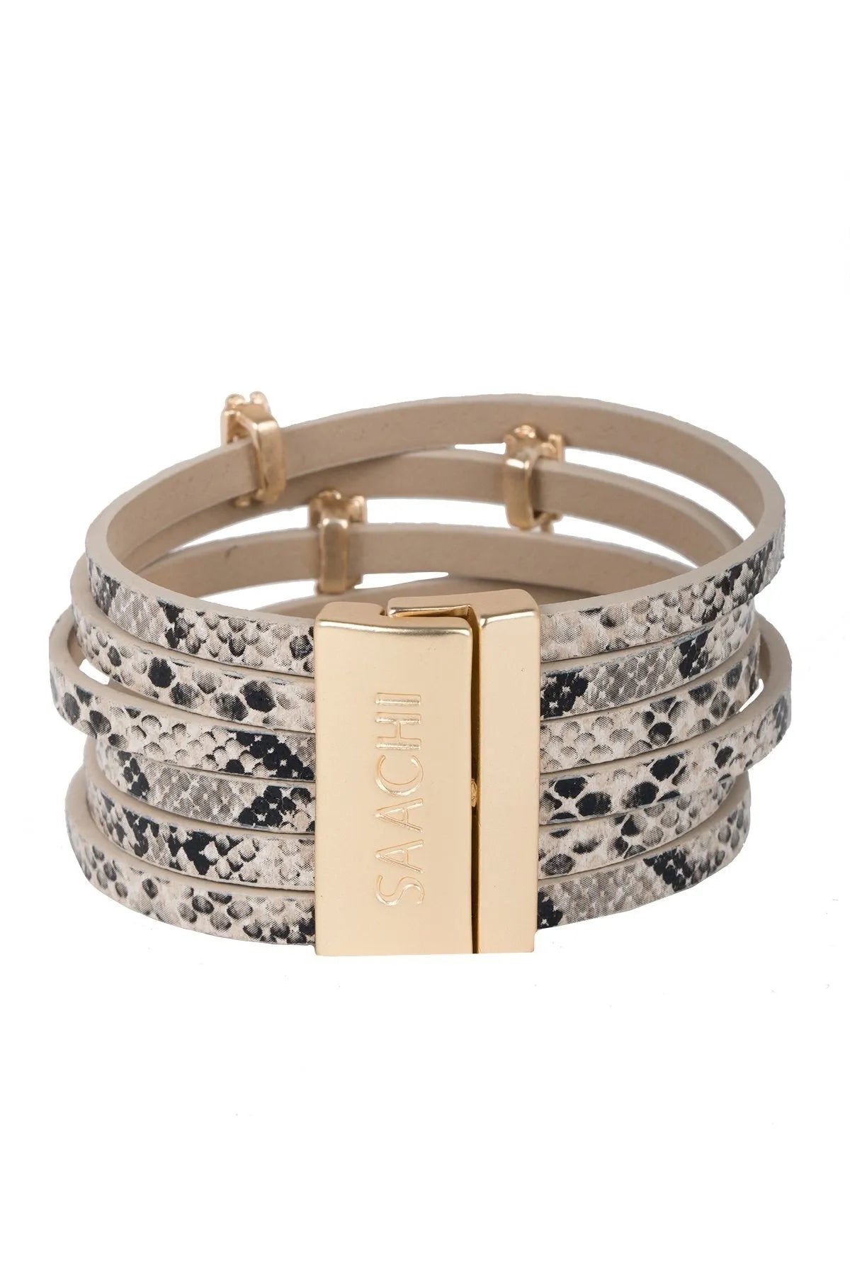 Penina Leather Bracelet Blanche Dalmond