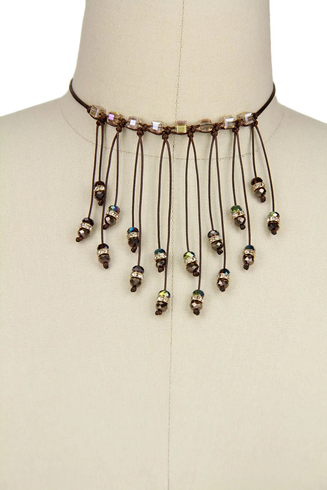 Glamorous Zelda Beaded Bib Choker Necklace Sienna