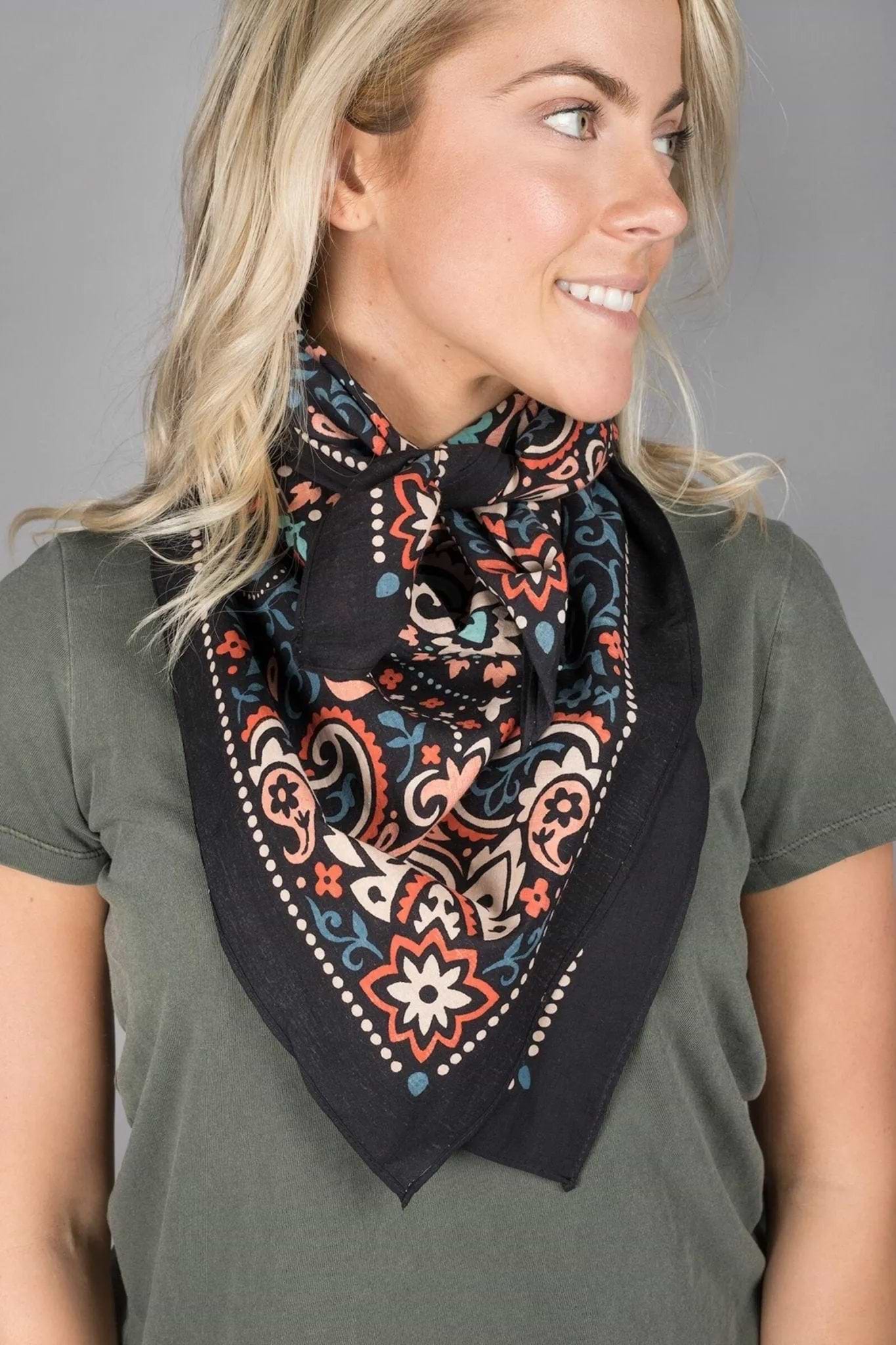 Oversized Cotton Bandana Black