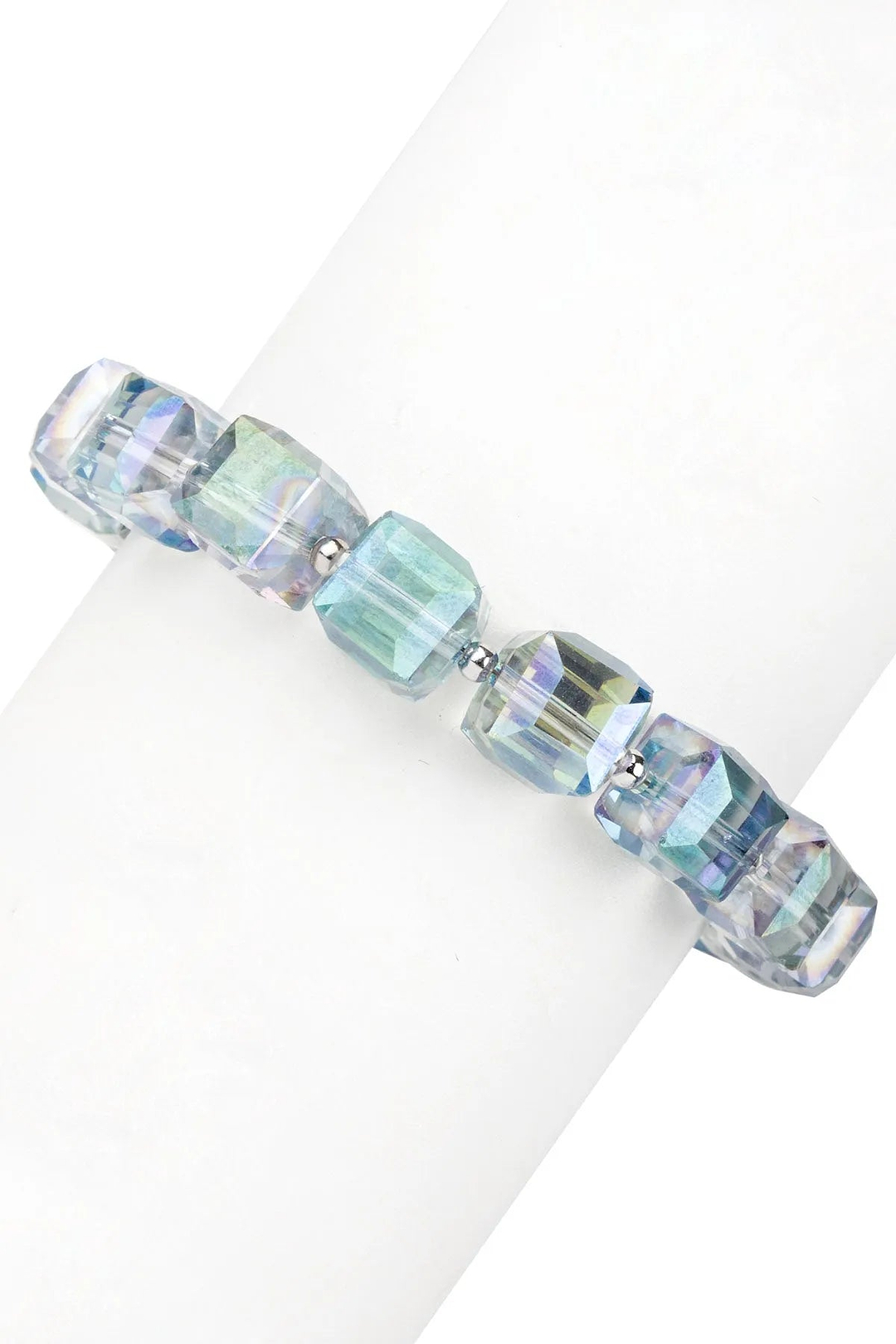 Faceted Bead Bracelet Light Blue