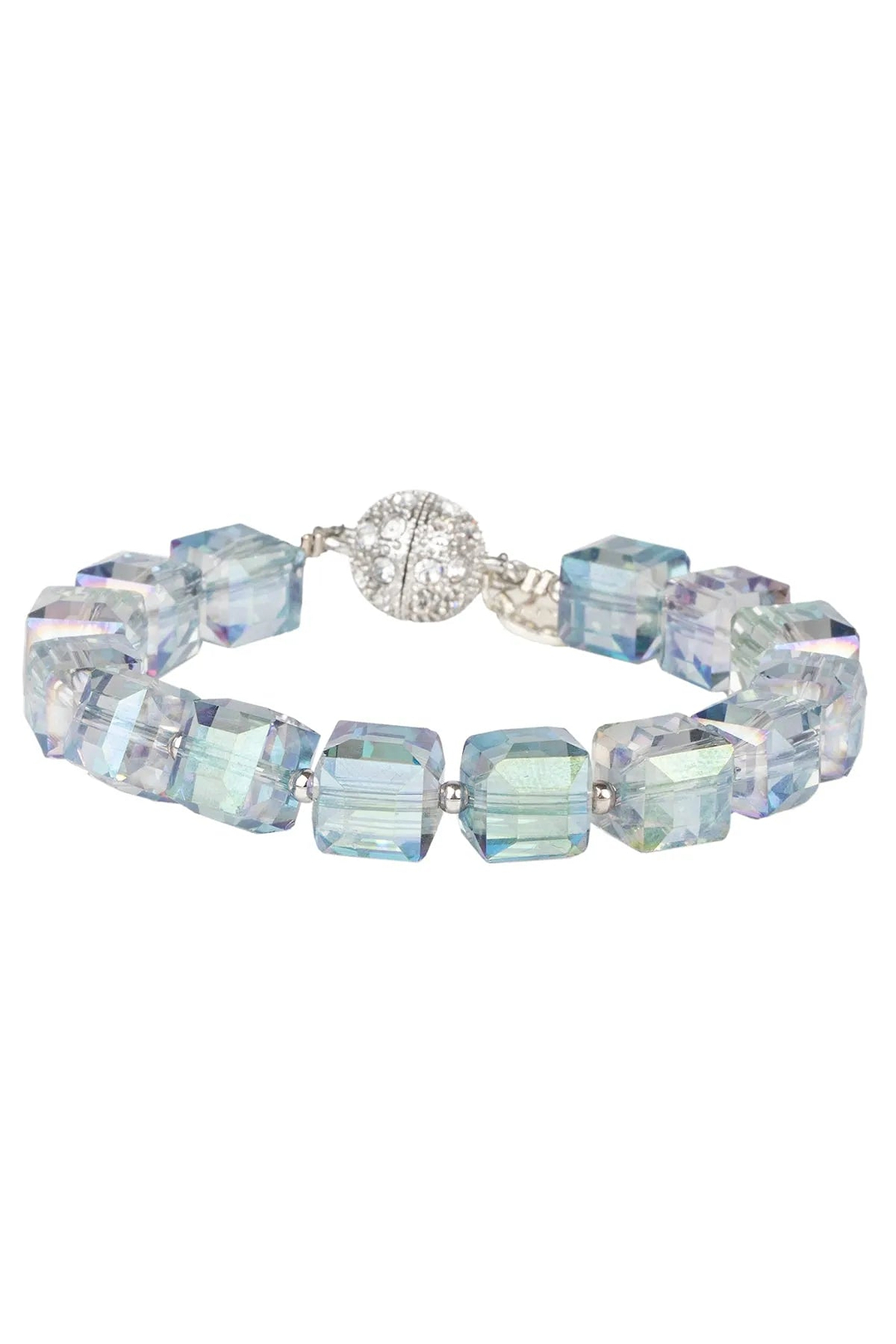 Faceted Bead Bracelet Light Blue