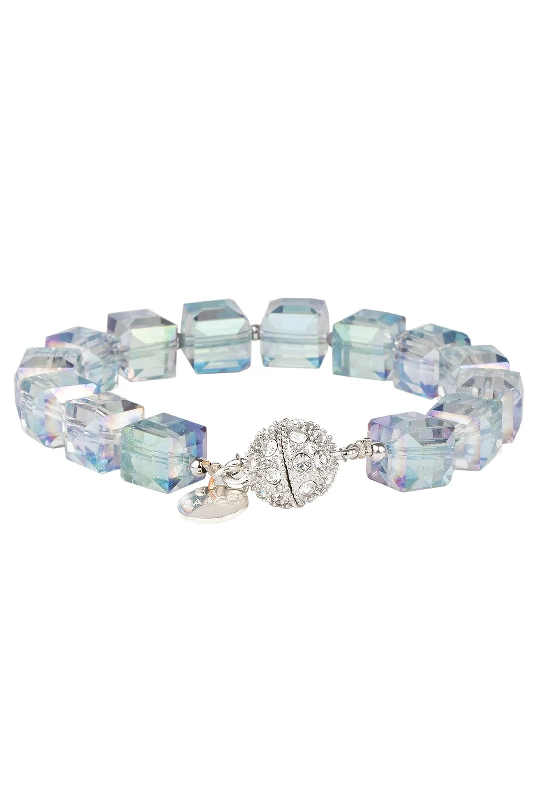 Faceted Bead Bracelet Light Blue