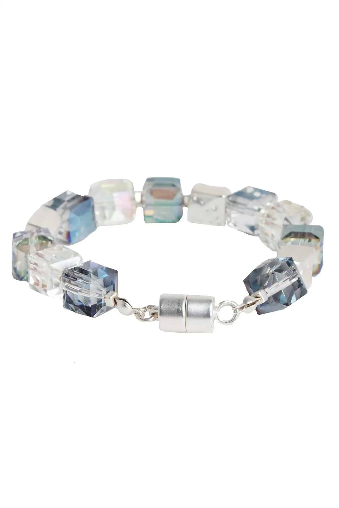 Faceted Bead and Stone Bracelet - Blue