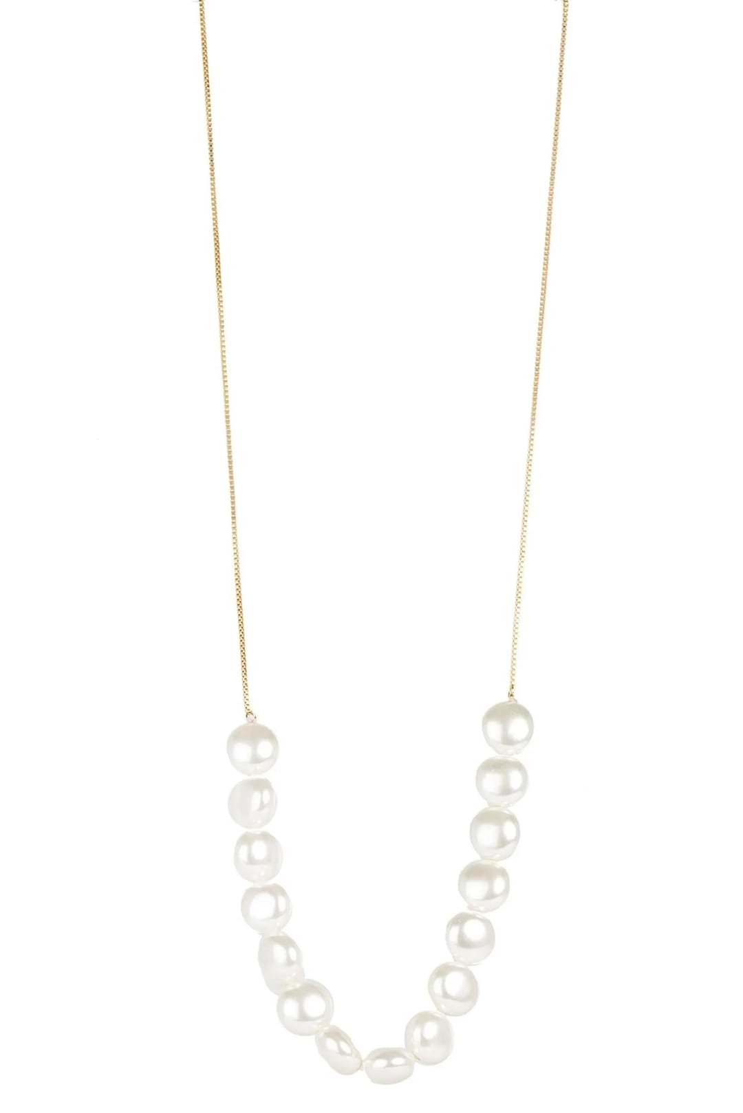 Motee Long Pearl Necklace White
