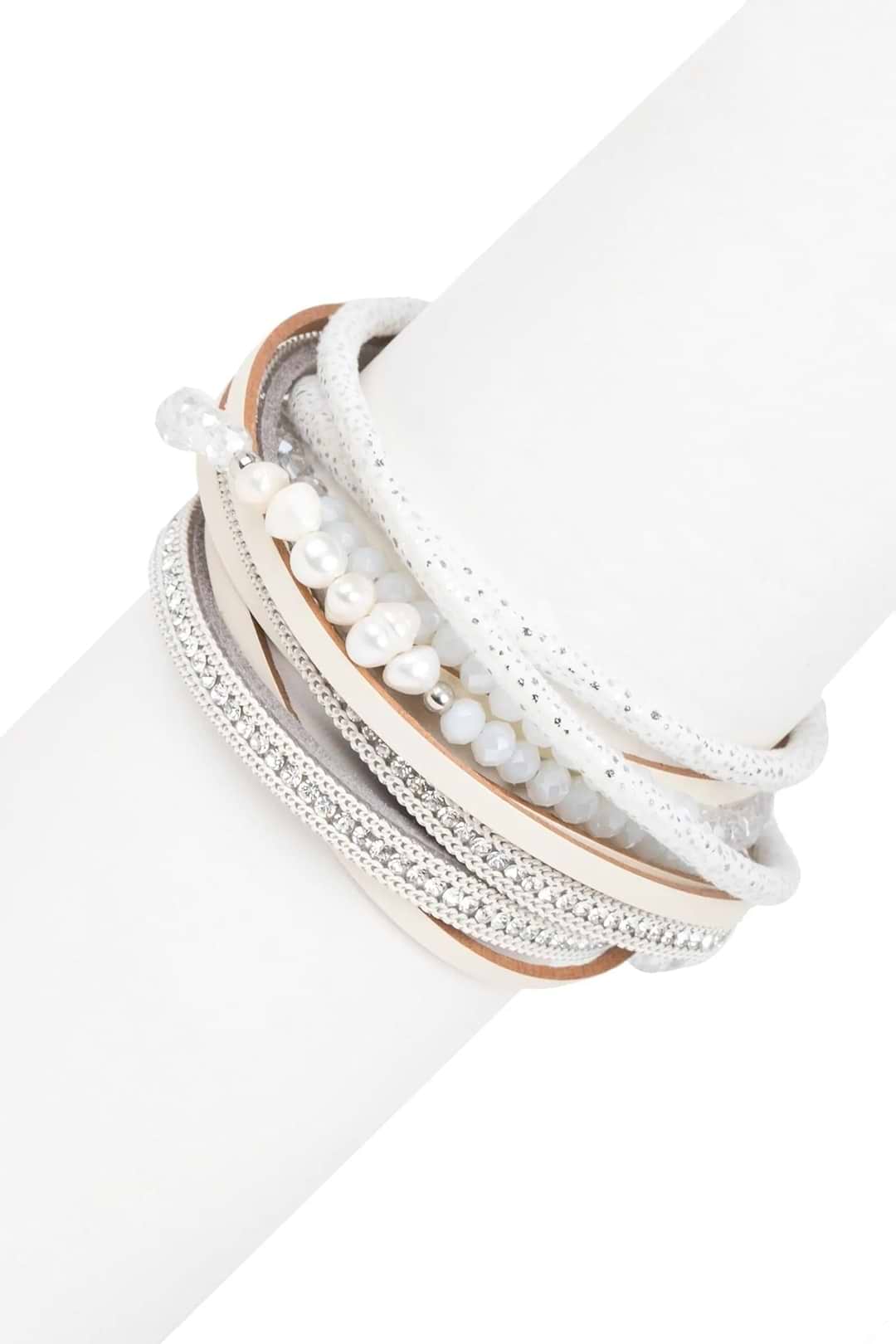 Serilda Leather Bracelet - White