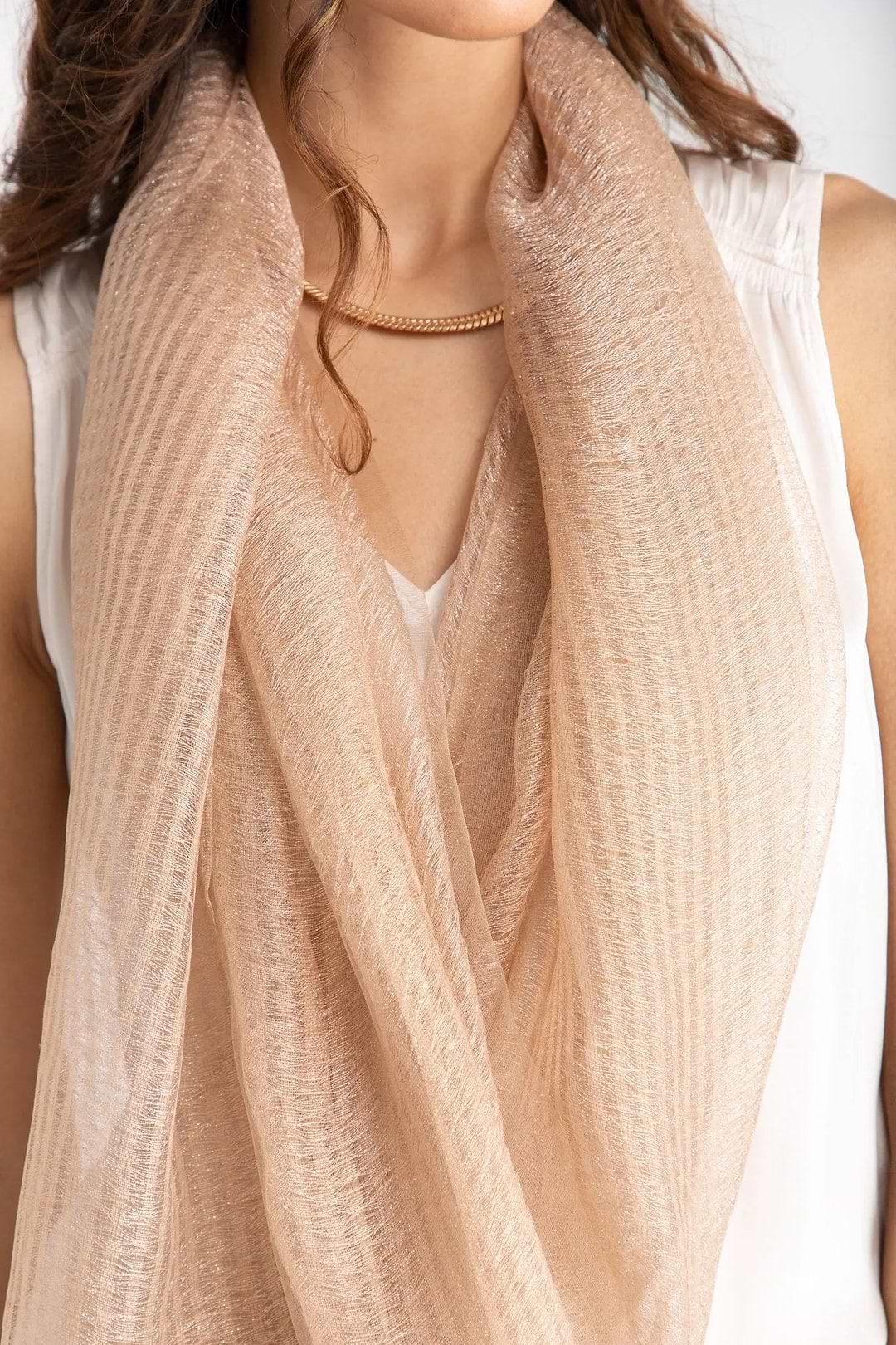 Sheer Social Wrap Scarf - Antique White 