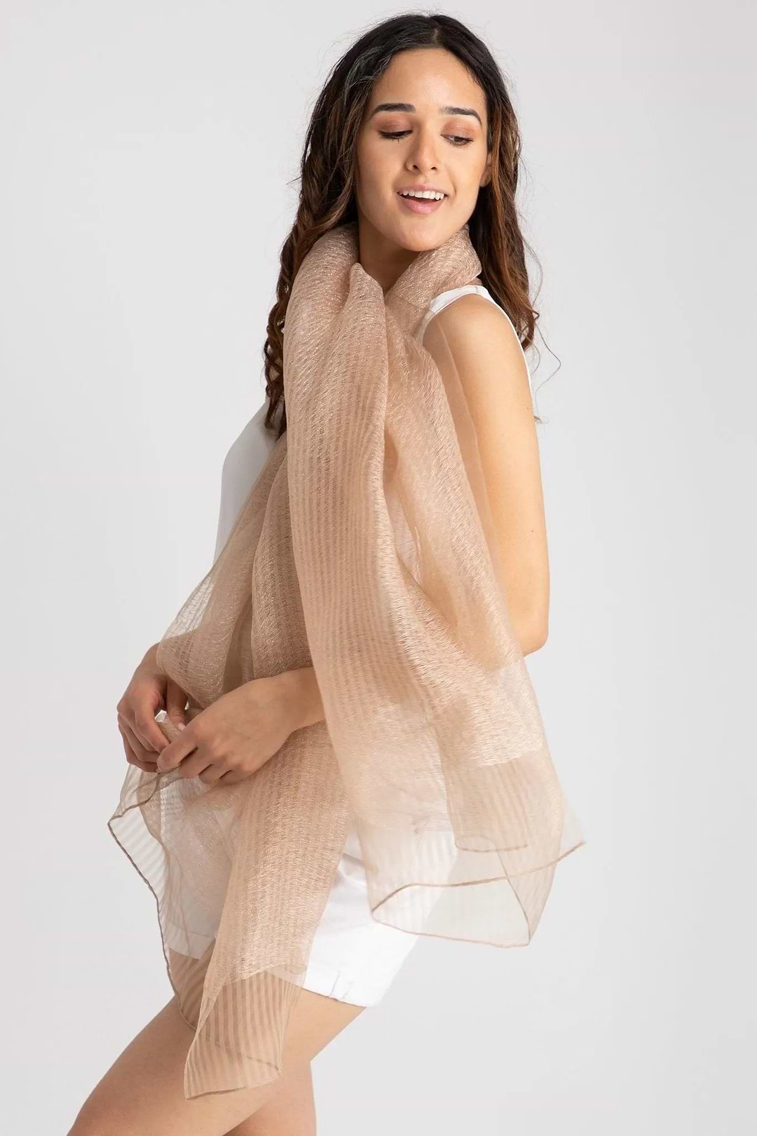 Sheer Social Wrap Scarf - Antique White 