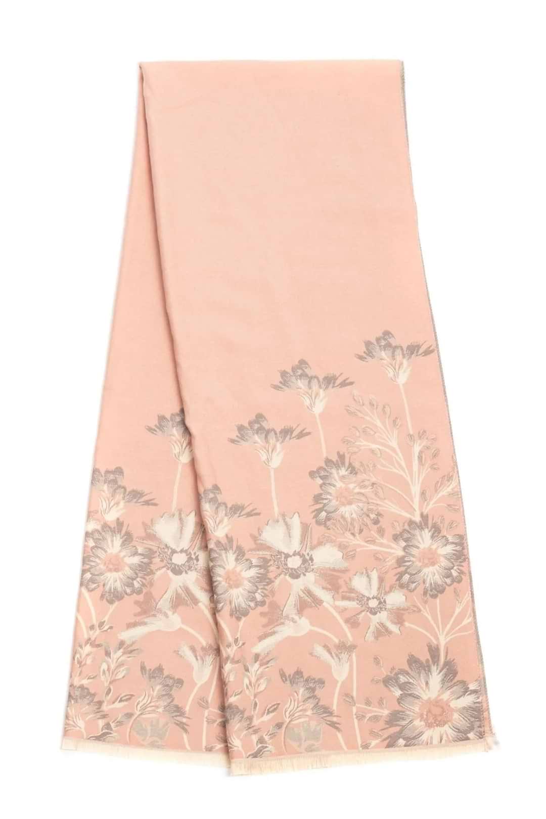Reversible Floral Oversized Scarf - Peach Puff