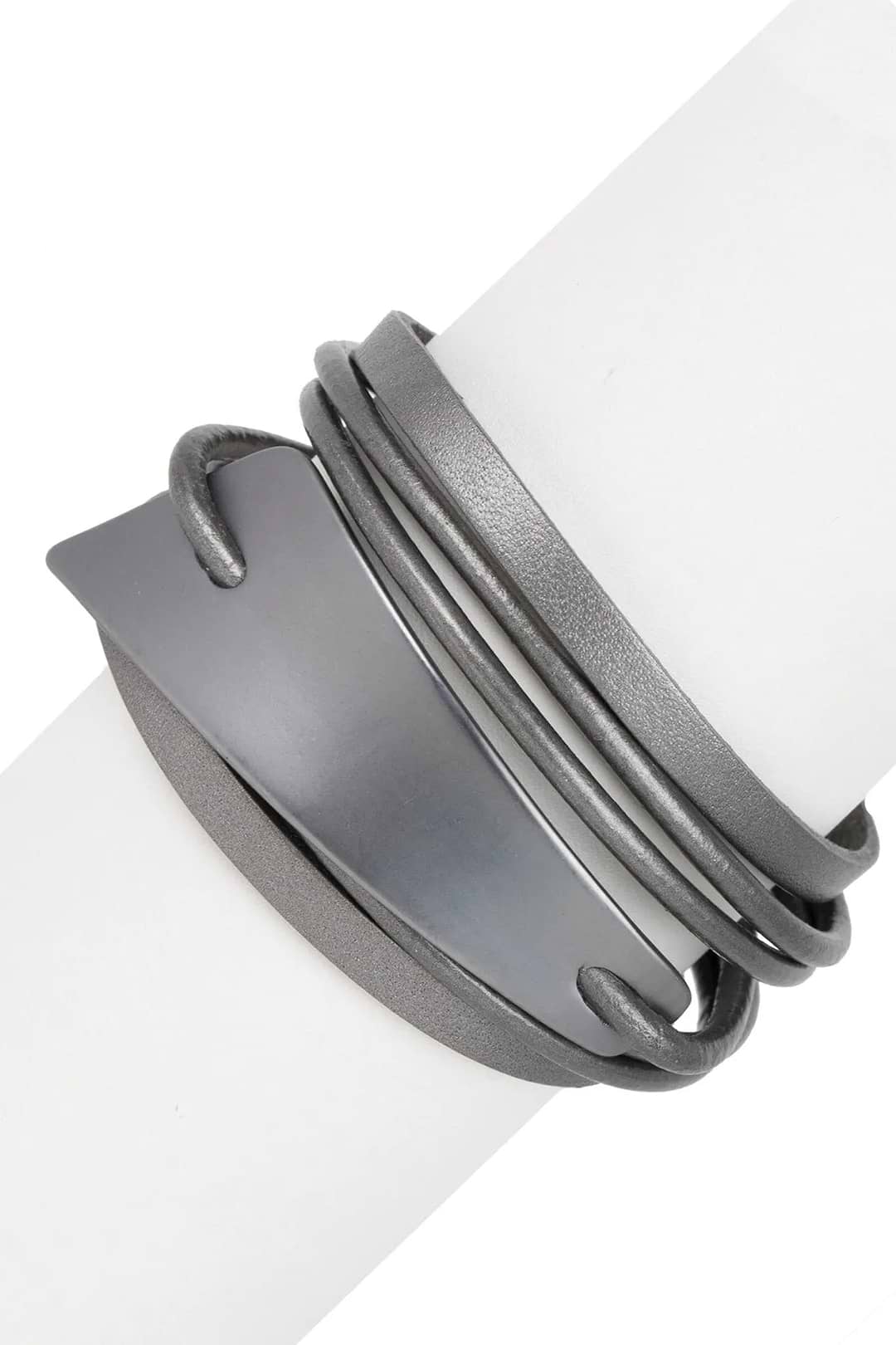 Absolute Zero Leather Bracelet Silver