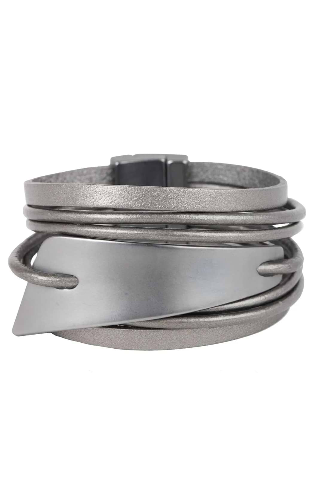 Absolute Zero Leather Bracelet Silver