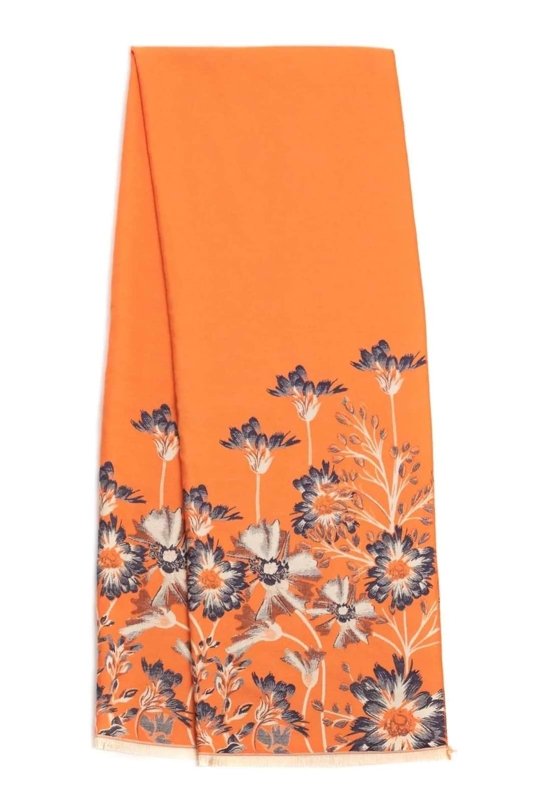 Reversible Floral Oversized Scarf - Gray