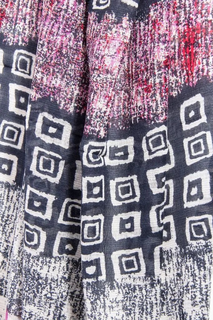 Patched Over Scarf - Gray