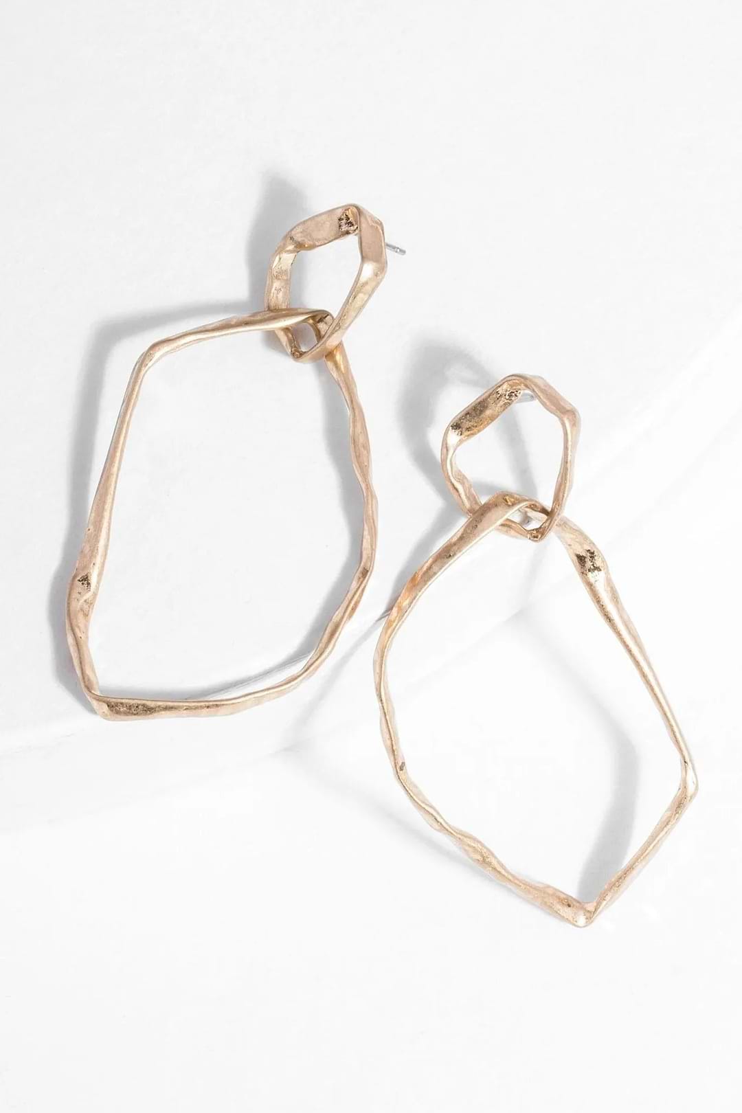 Hand Hewn Earring - Gold