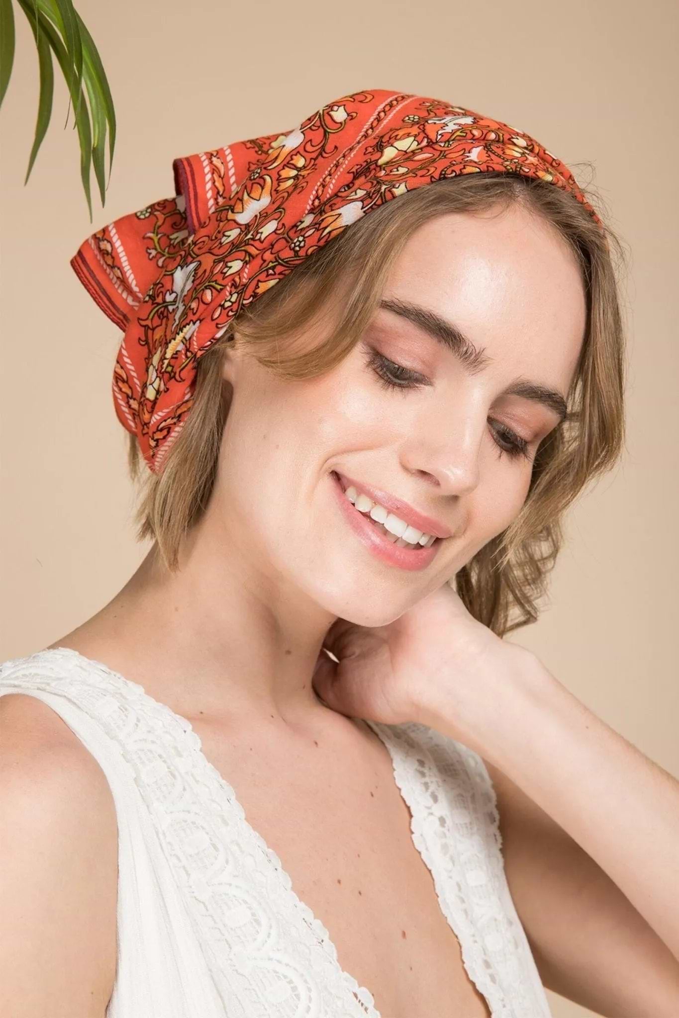 Multicolored Bandana Versatile - Coral