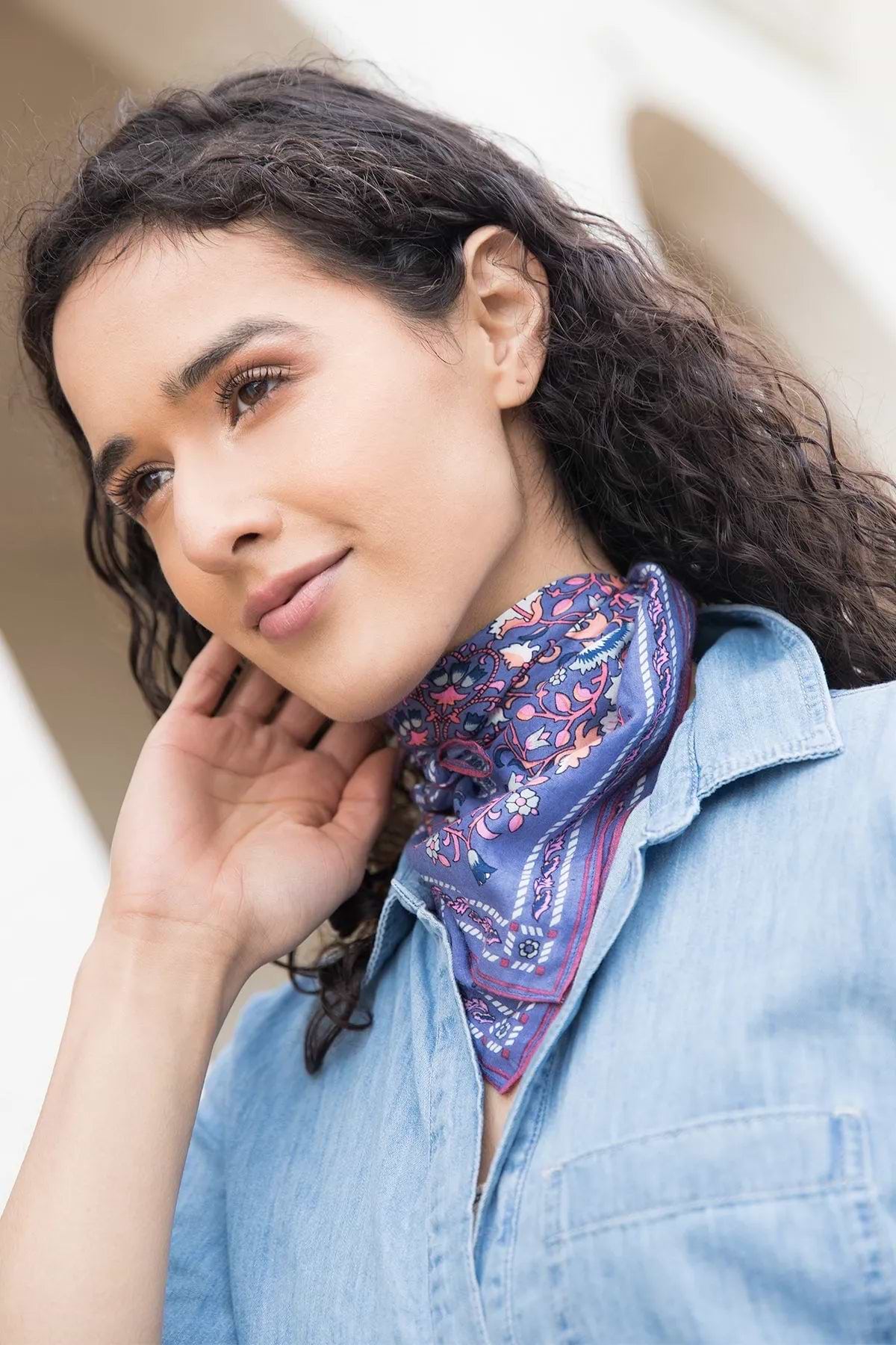 Multicolored Bandana Versatile - Corn Flower Blue