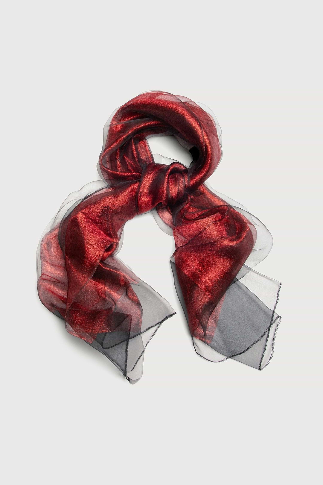 Silk Glimmer Scarf - Dark Red
