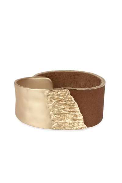 Leather Metal Statement Bracelet - SAACHI