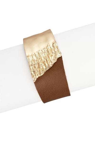Leather Metal Statement Bracelet - SAACHI