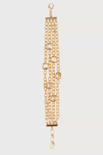 Crystal Cascade Chain Bracelet - Gold