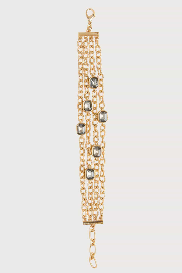 Crystal Cascade Chain Bracelet - Silver
