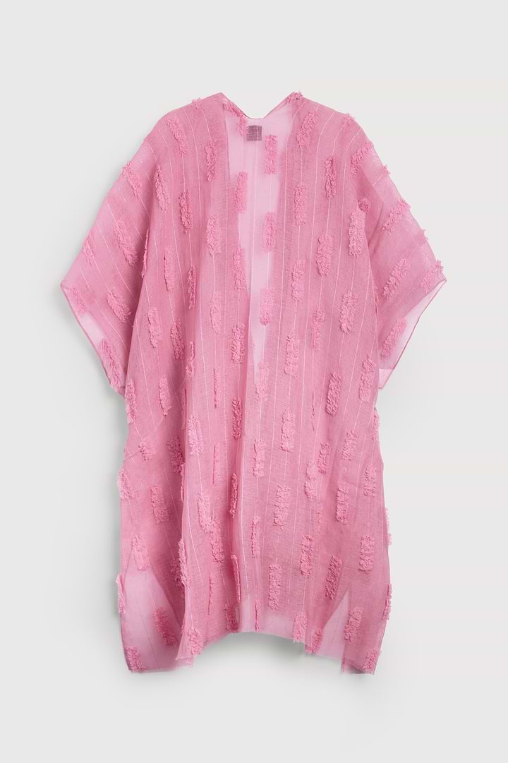 Textured Ruana - Pink
