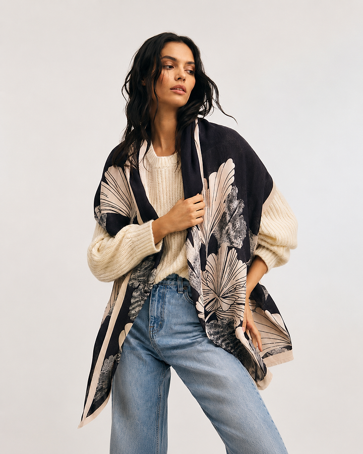 Ginkgo Botanical Reversible Scarf