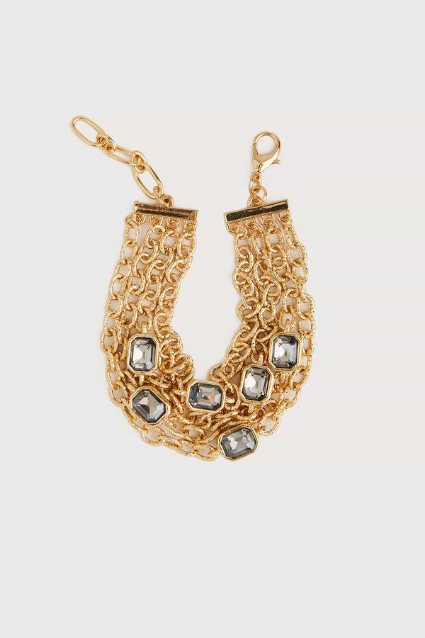 Crystal Cascade Chain Bracelet - Silver