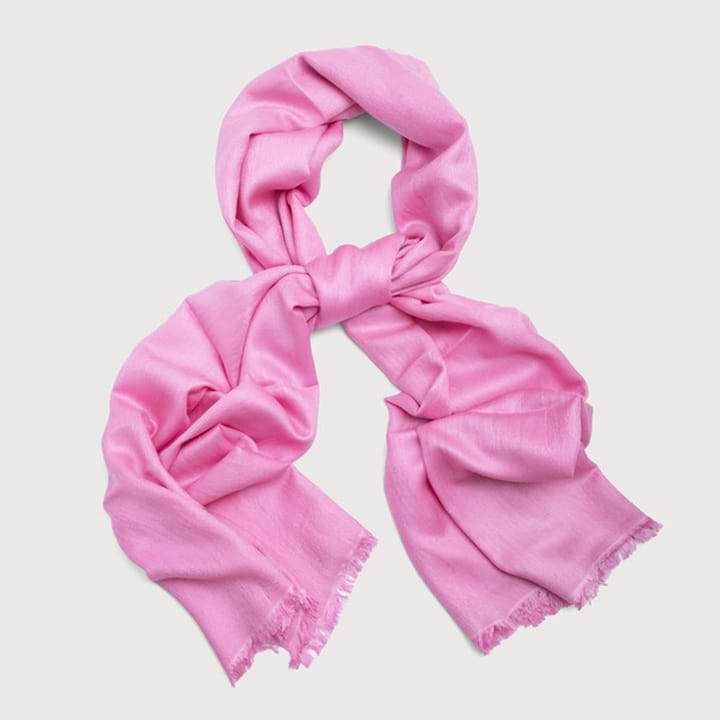 Eyelash Fringed Cashmere Scarf - Fuchsia
