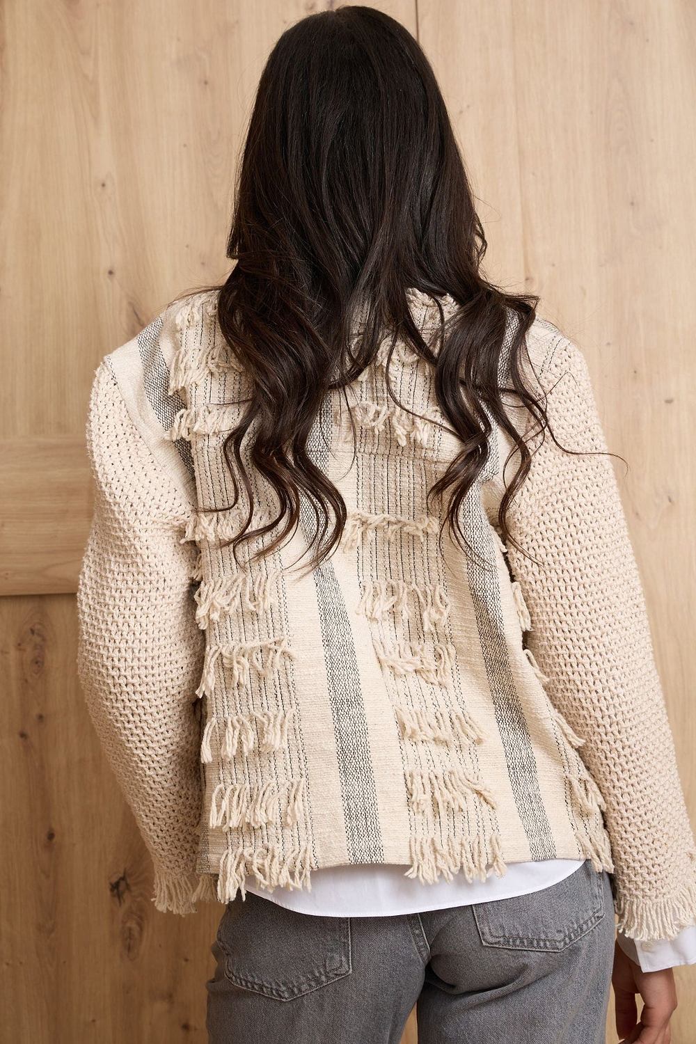 Crochet Sleeve Jacket - IVORY