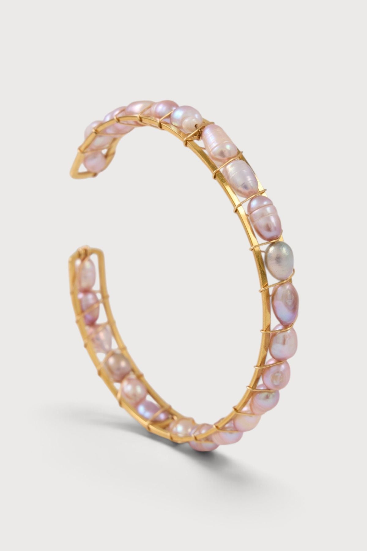Freshwater Pearl Wrapped Cuff - Gold