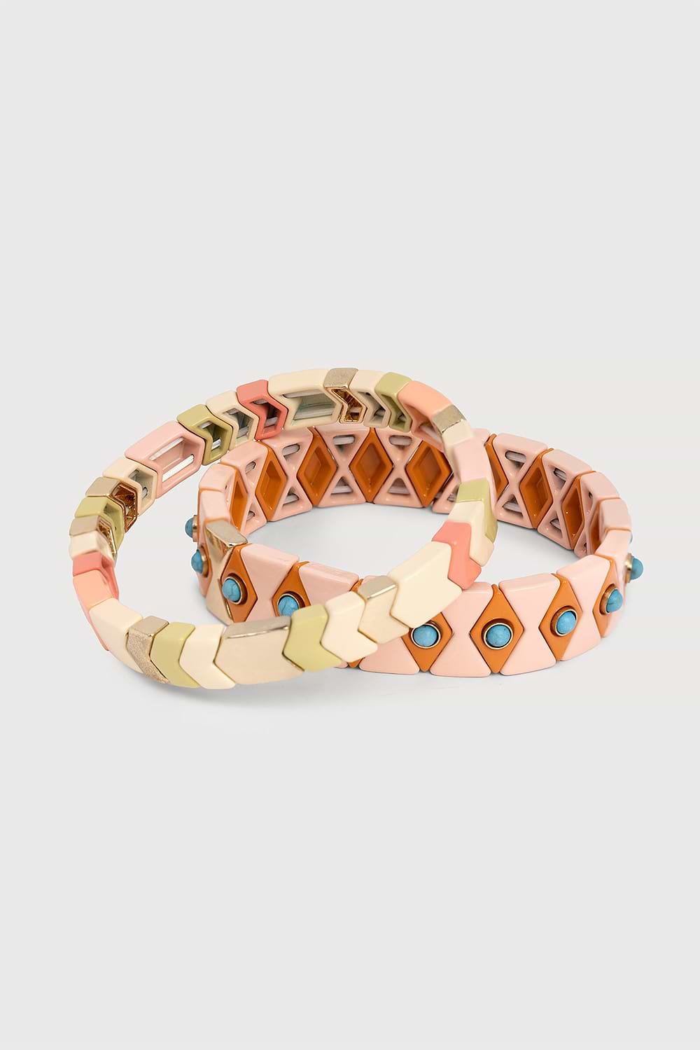 Evil Eye Stretch Bracelet Set - Pink