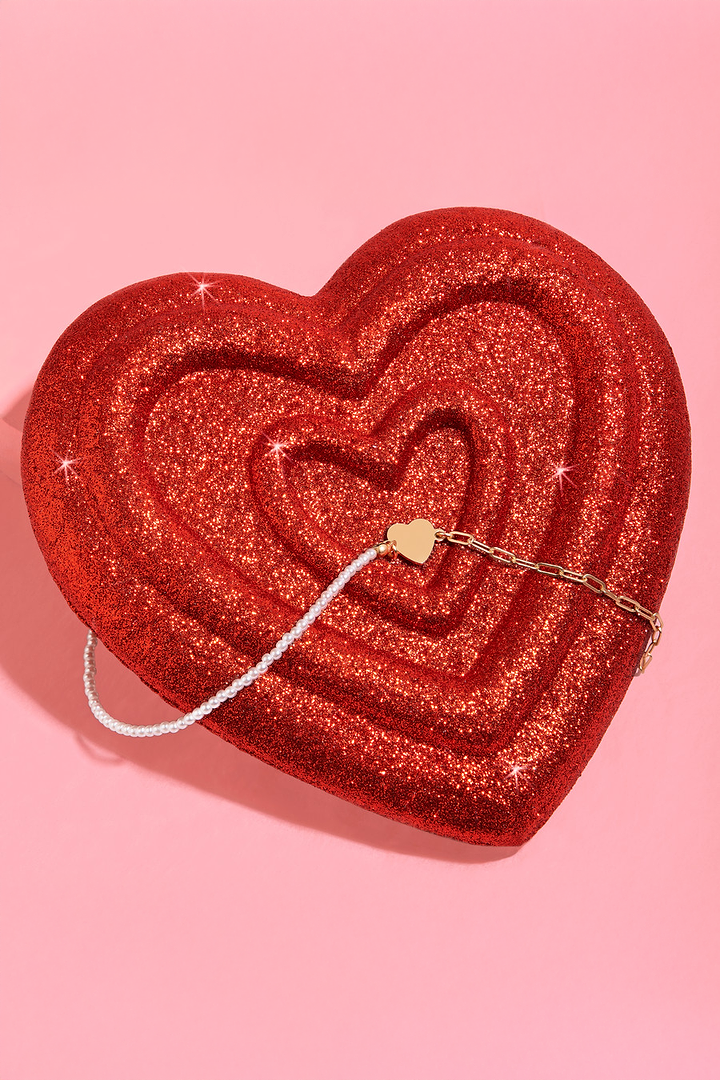 Golden Heart Pearl Chain Necklace - Gold