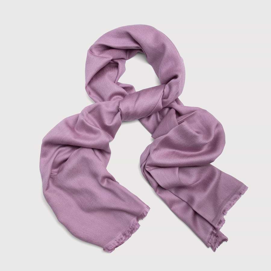 Eyelash Fringed Cashmere Scarf - Lilac
