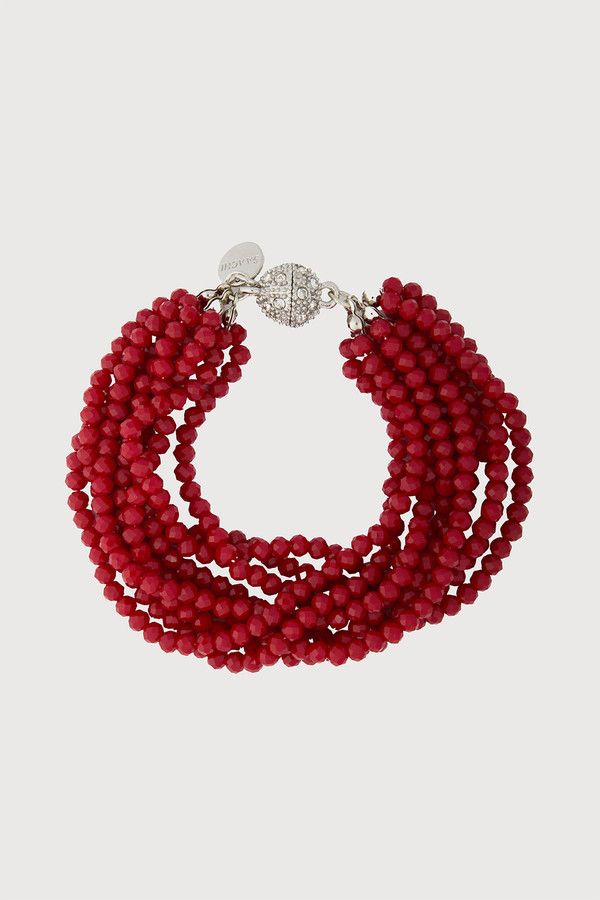 Simply Crystal Beaded Bracelet - Red