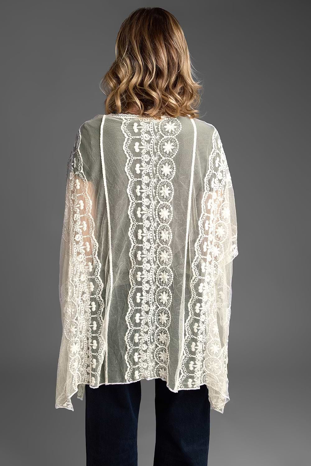Lace Kimono - White