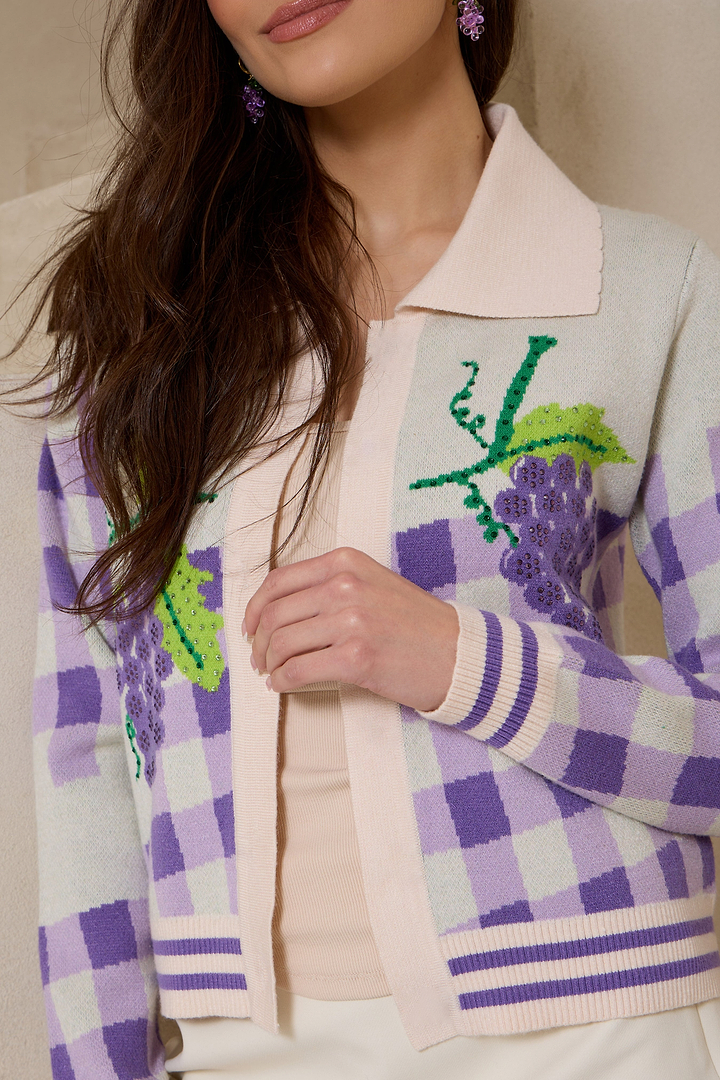 Grape Striped Cardigan