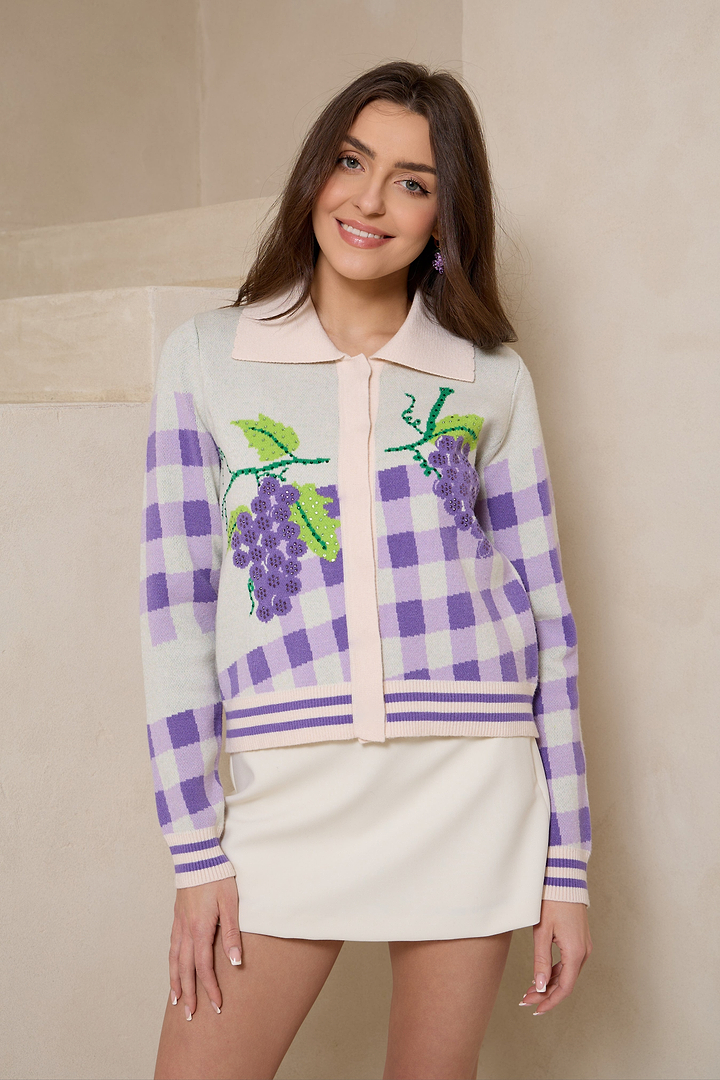 Grape Striped Cardigan