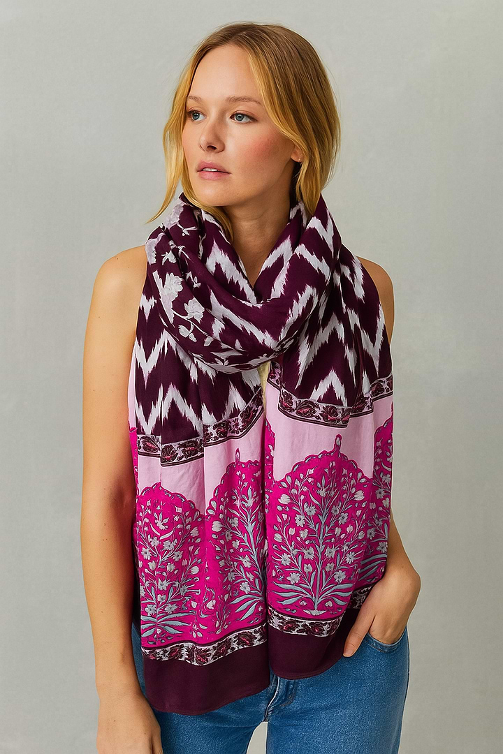 Heritage Scarf Dark Magenta