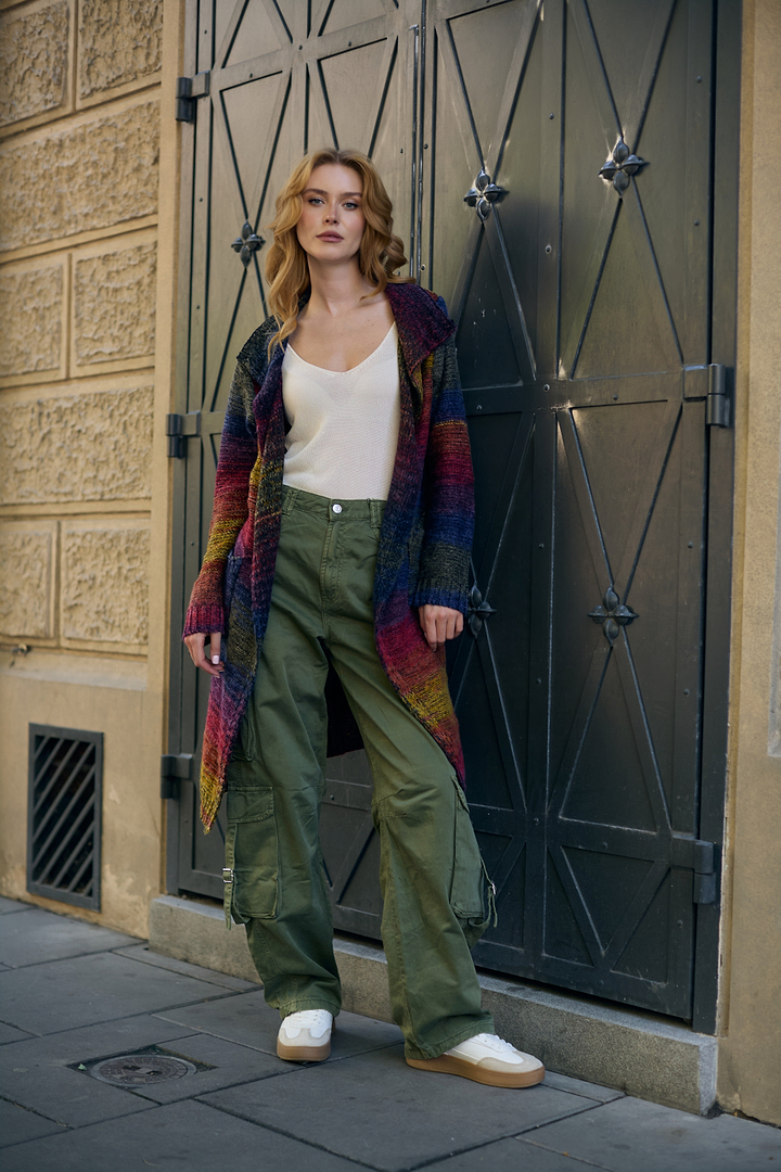Rainbow Long Cardigan - Multi